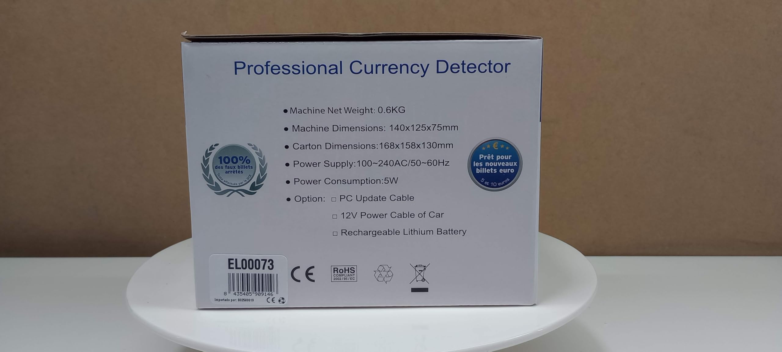 YATEK Rivelatore Banconote False EUR,GBP, SEK, con batteria, Conto Banconote e Somma l'importo Totale degli stessi, aggiornabile, supporta i nuovi Biglietti SE-0350B