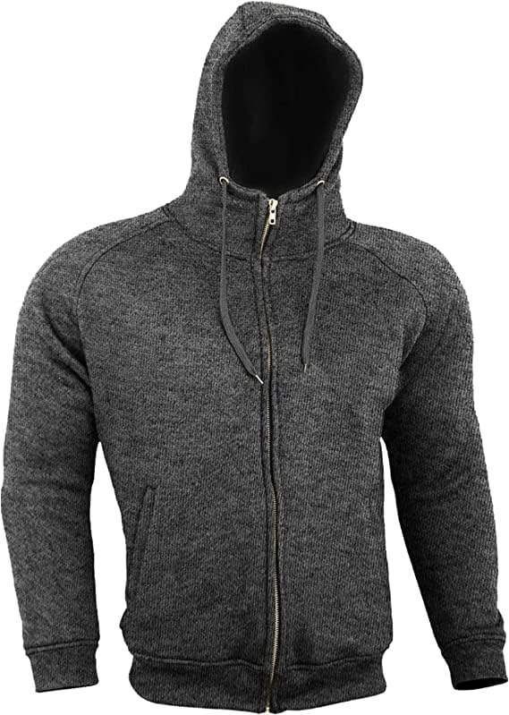 Sudadera con capucha de forro polar para hombre, con forro aprobado por la CE para mayor seguridad, Carbón vegetal, Small