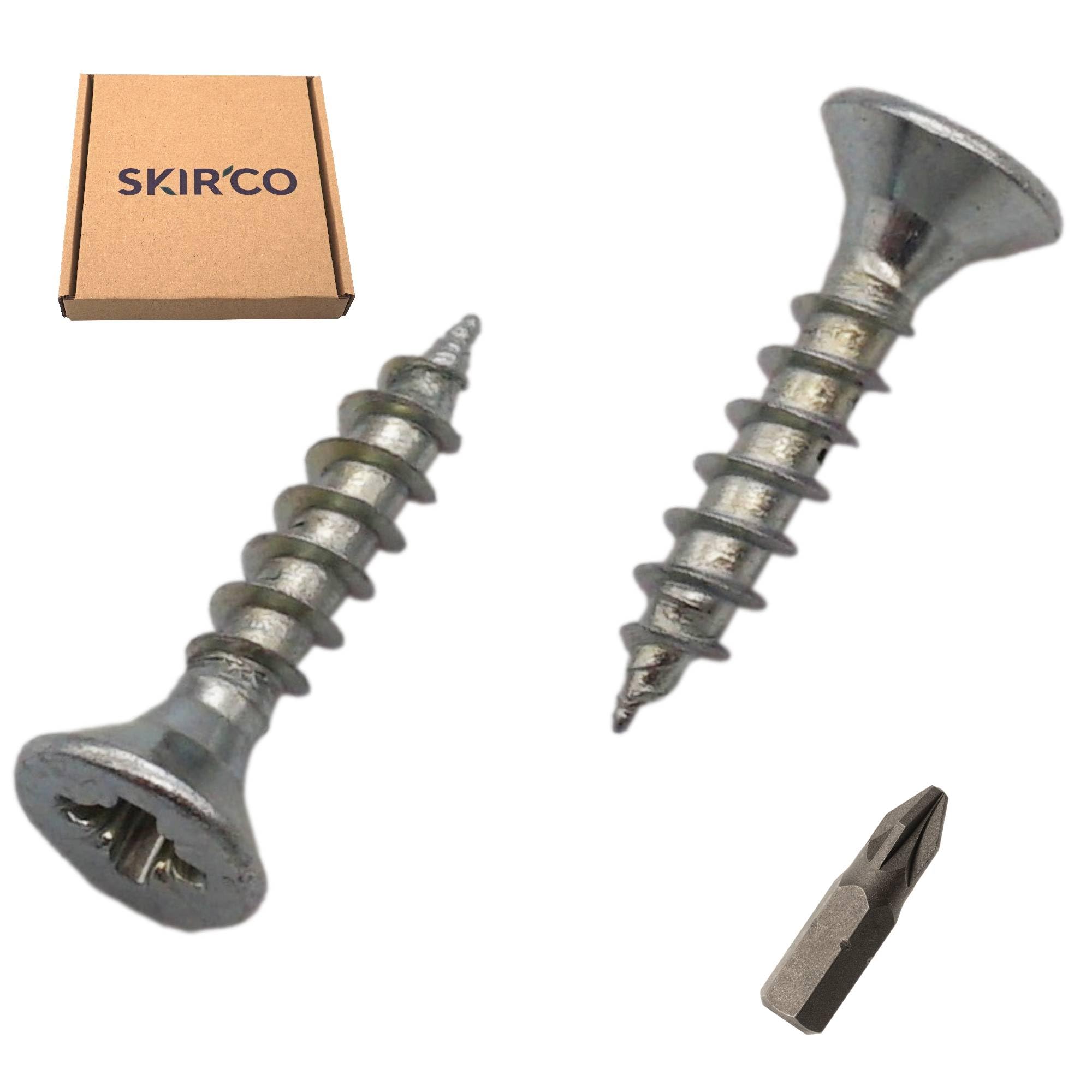 SKIR'CO (150 pcs) Zinc Plated Steel 3.5 x 18 mm Wood Screws, Pozidriv Countersunk Head, Chipboard Screws, PZ Fully Threaded - Image 2