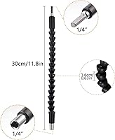 Vista 2 de Guyuyii 3 extensiones de broca flexible (11.8 pulgadas) Soporte flexible para puntas de destornillador para espacios reducidos y esquinas muertas