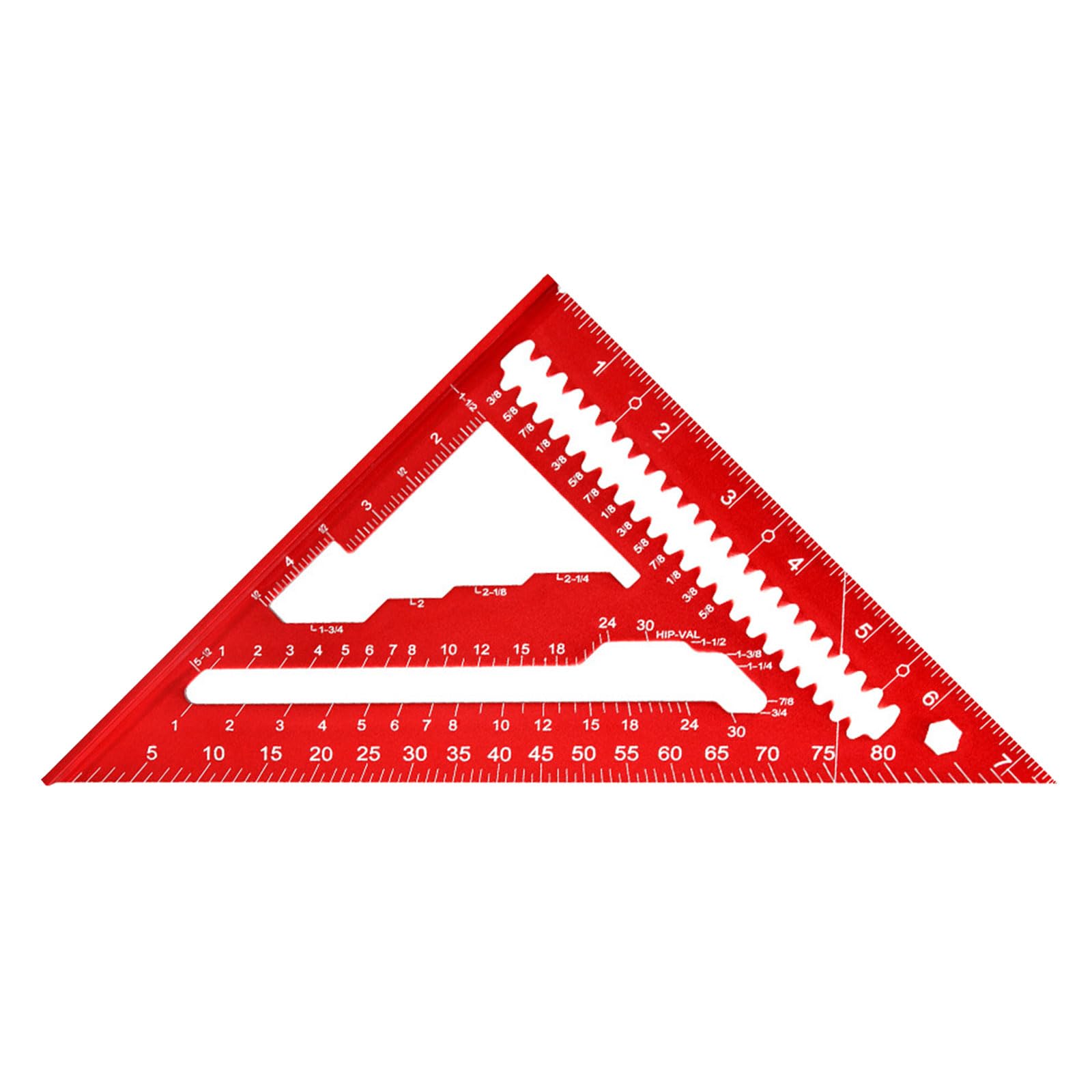 Fgdtree Red Accuracy 7Inch Aluminum Triangular Ruler For Carpentry Construction Featuring Multiple Distance And Angled Measurement Builders ' S Marking Measure