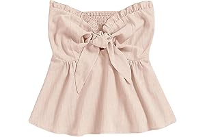 Women's Frill Trim Tie Front Tube Top - Enhance Your Summer Wardrobe