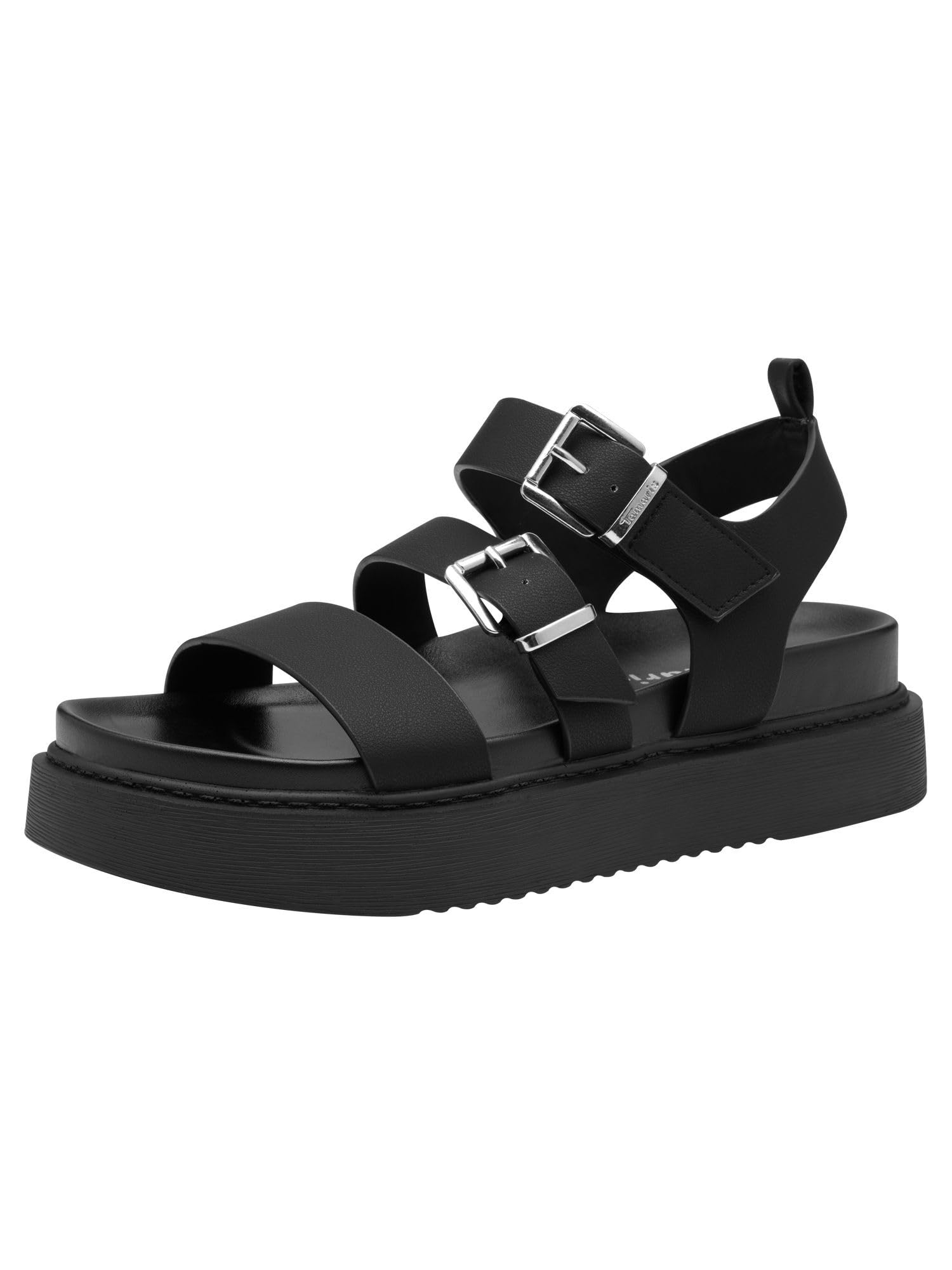 Tamaris Women's Vegan Comfortable Sandals, Black, 6.5 UK