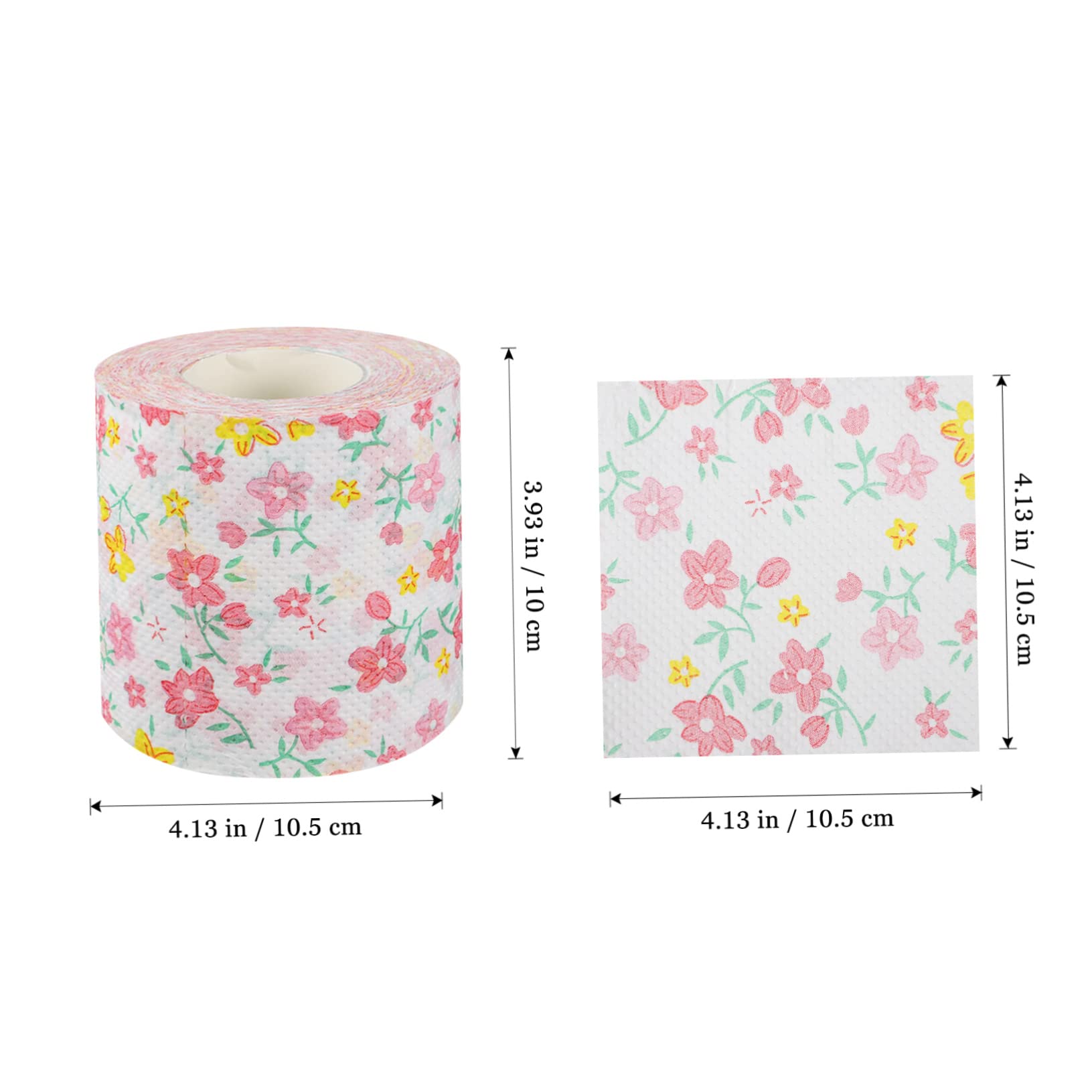Healvian 2 Rollos de Papel higiénico con Estampado Floral, Agradable al Tacto, para Uso en casa y Oficina