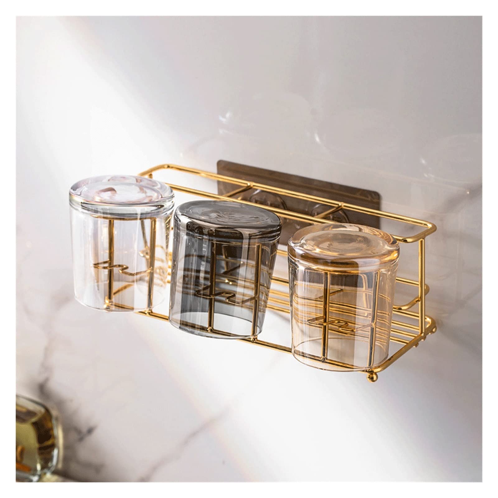 Estante de Almacenamiento para cepillos de Dientes, Soporte para cepillos de Dientes para Montaje en Pared, Soporte para cepillos de Dientes para baño, afeitadora, cosméticos, Limpiador Facial (B)
