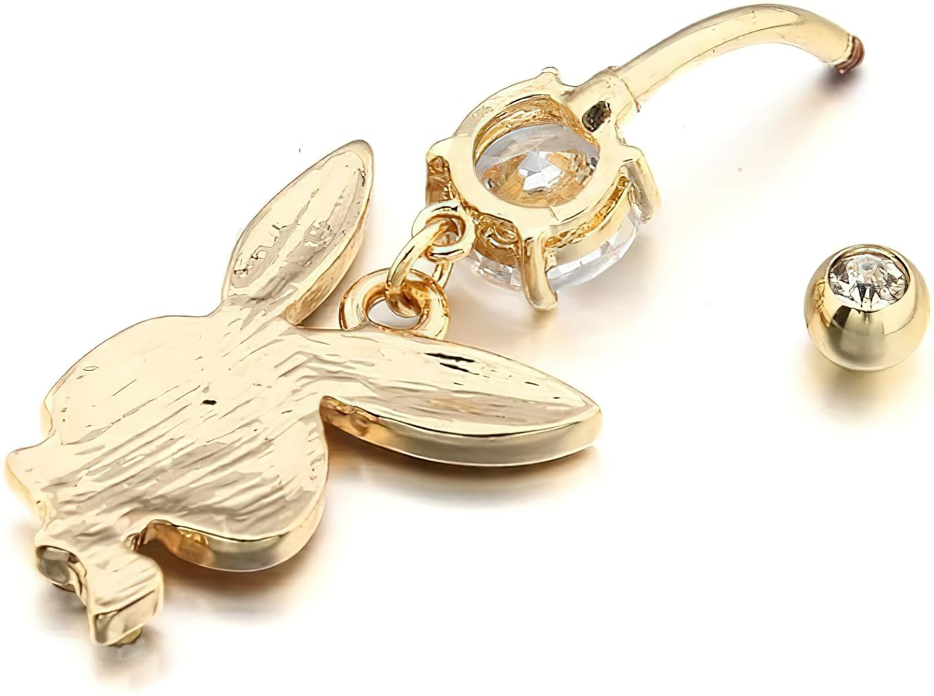 RVM Jewels Play Boy Rabbit Bunny Belly Button Ring Gold Plated Stainless Steel Navel Piercing Jewelry for Women 1