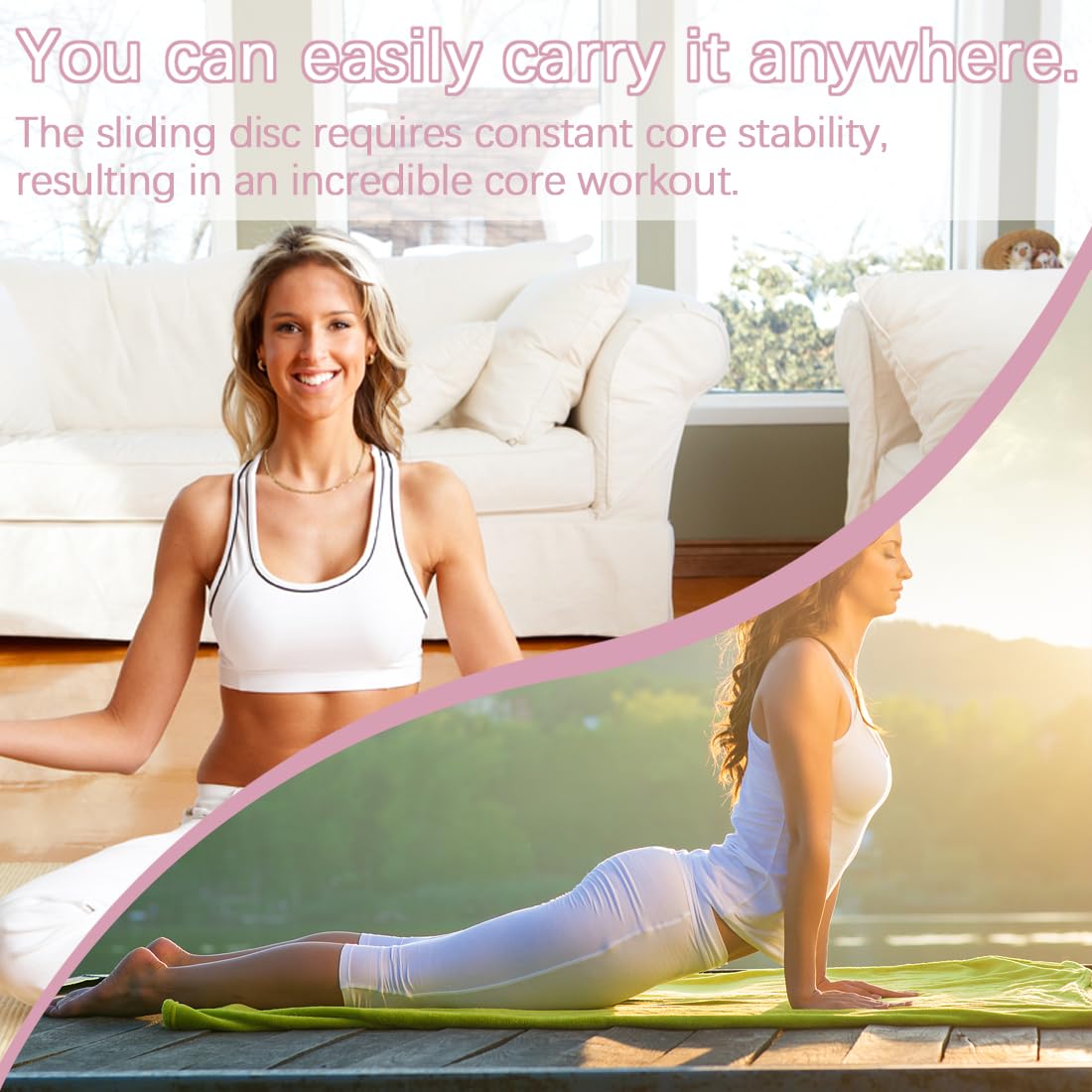 2 Dischi Scorvoli Per Fitness - Core Sliders Per Allenamento A Casa O In Palestra, Doppia Faccia Grigio - Foto 5