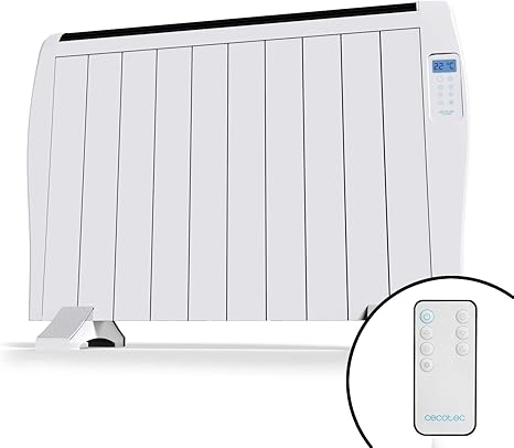 Cecotec Radiador Eléctrico Bajo Consumo Ready Warm 2000 Thermal. 10 Elementos, 1500W, De pared o pie, 3 Modos, Temporizador, Mando, Pantalla LED, ...