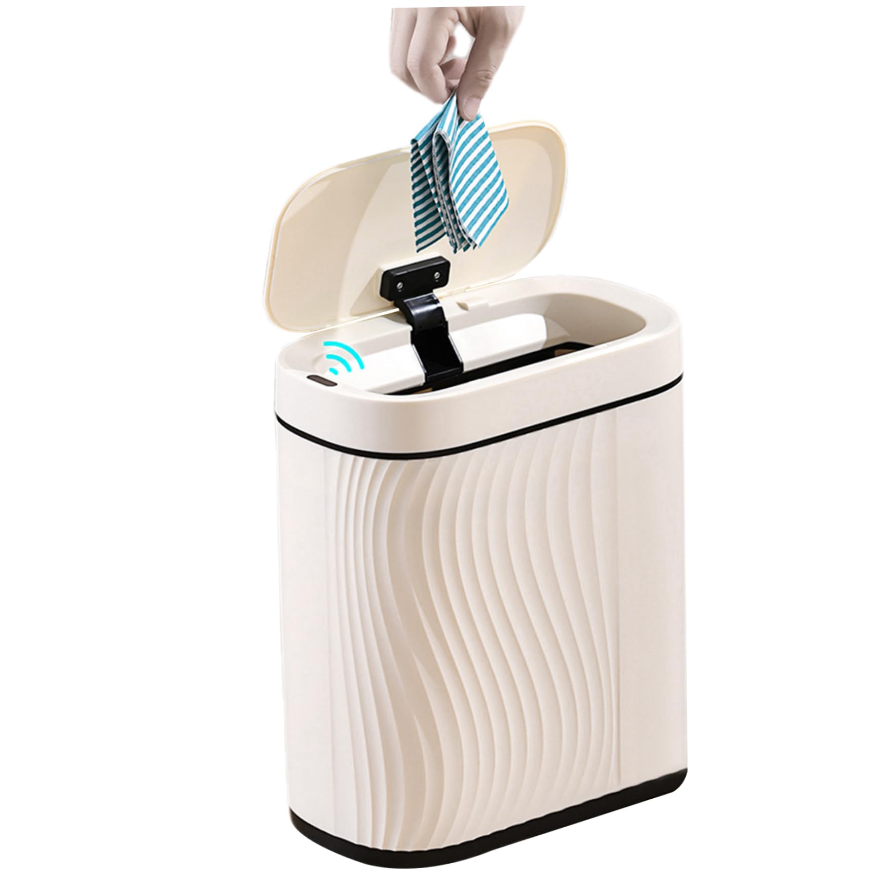 Pattumiera da Bagno 12x10x6 Sensore di Movimento Pattumiera Automatica con Coperchio Stretta Impermeabile per Bagno, Camera da Letto, Ufficio, Senza Batteria.