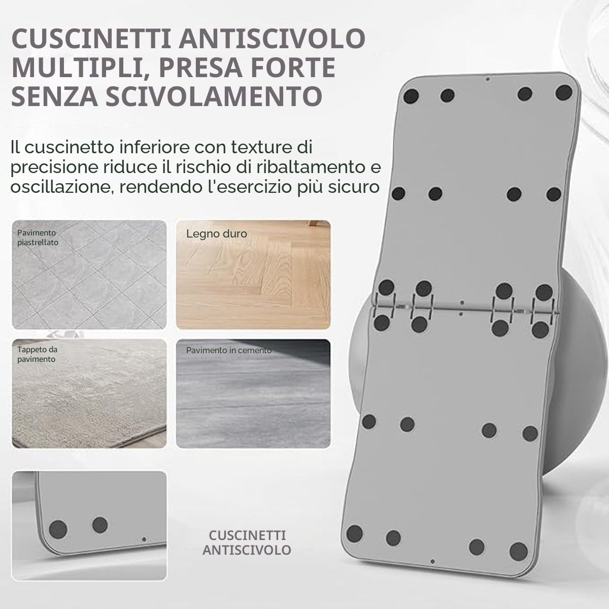 PILARAFIT - Tavola da Pilates - Allenatori addominali - Attrezzature per il fitness - Bianco/Grigio