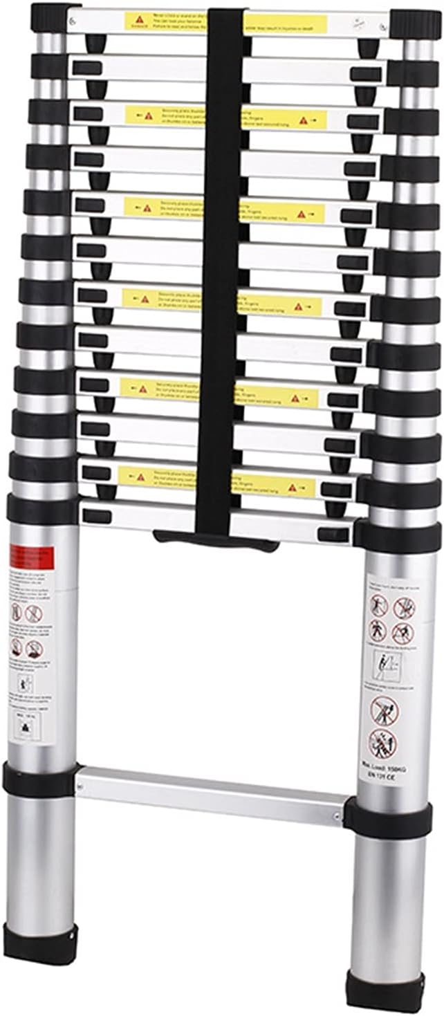 Multipurpose Extension Ladder, Climbing Ladder, 2m/2.6m/2.9m/3.2m/3.8m/4.1m/4.4m, Aluminum Extension Ladder for Rooftops