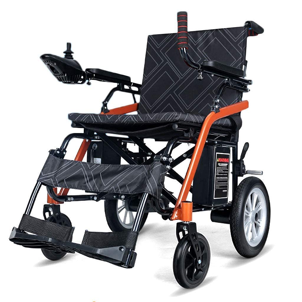 K Carrozzina elettrica in alluminio, Carrozzina elettrica da viaggio Carrozzina elettrica pieghevole ultra portatile 7 "X12" Pneumatico Batteria al litio da 20 Ah può percorrere 40 km per disabili An