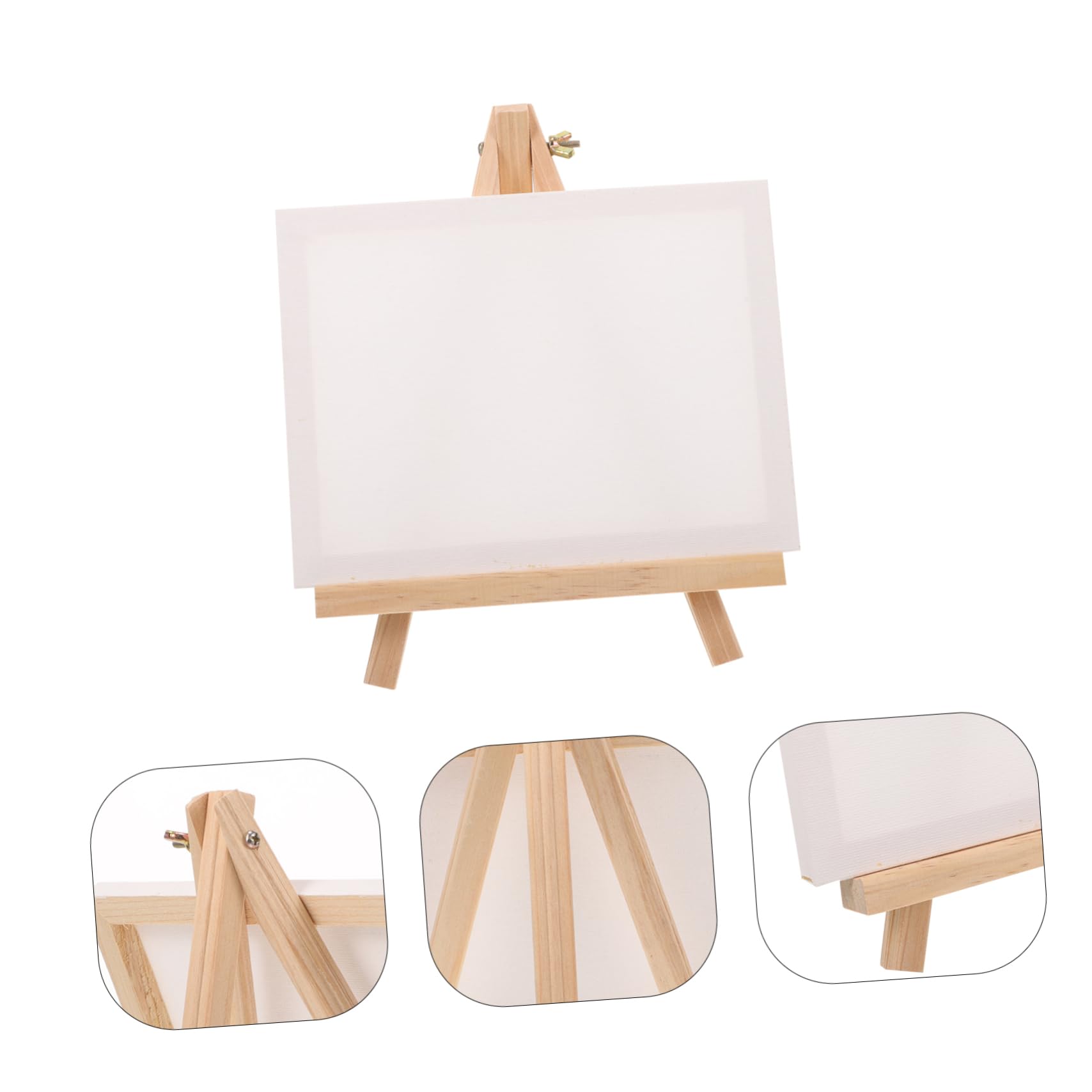 Anneome 4sätze Mini-staffelei aus Holz mit Leinwand für Malen und Präsentation Quadratische Form Unbemalte Leinwand für Öl und Aquarellmalerei für DIY und Kreative Projekte