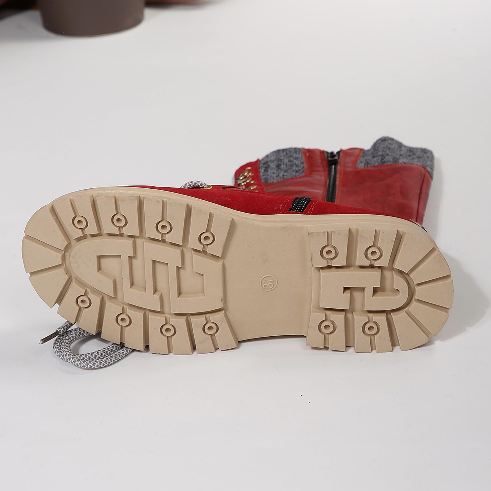 Genérico Botas de Mujer con Cordones Plataforma Botas Punta Redonda Elegantes Zapatos Suaves y Comodas Caminar Bota Informales Antideslizantes Botin para Otoño Invierno Trabajo Paseo y Uso Diario