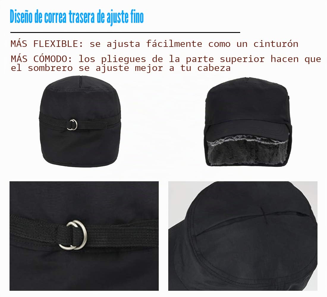 Gisdanchz Unisexo Gorra Invierno con Orejeras - Forrado con Piel Sintética