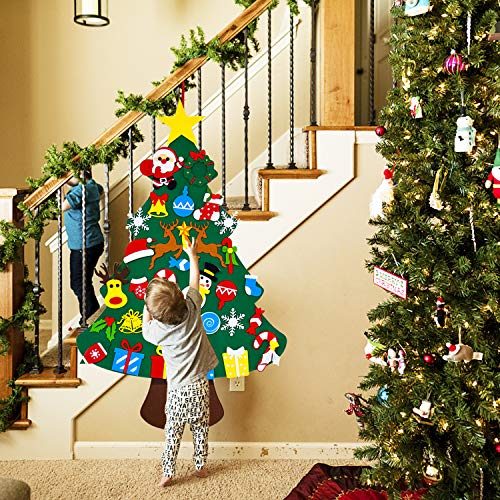Thaway Diy Felt Christmas Tree For Toddlers With 34 Pcs Detachable Ornaments thumb #4