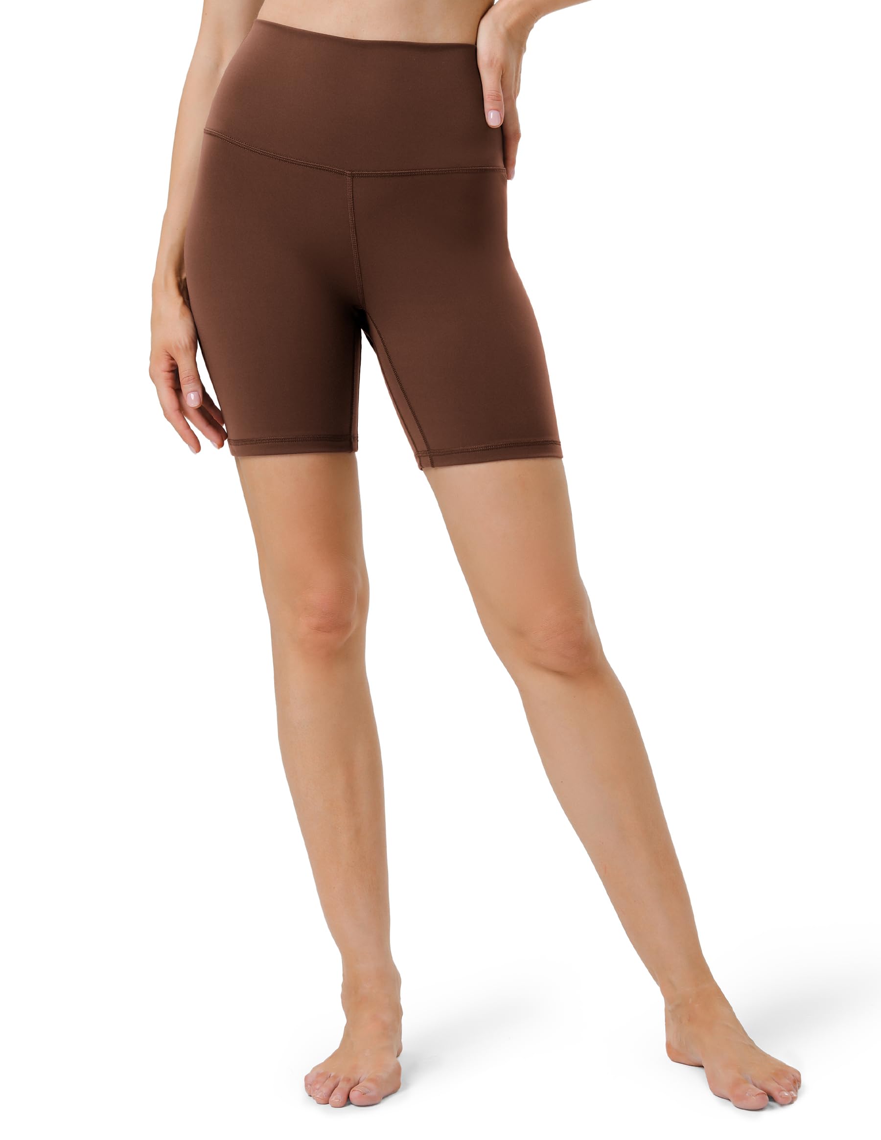 YUNOGA Women Biker Shorts 6" Inseam - High Waisted Tummy Control Workout Athletic Exercise Spandex Yoga Shorts