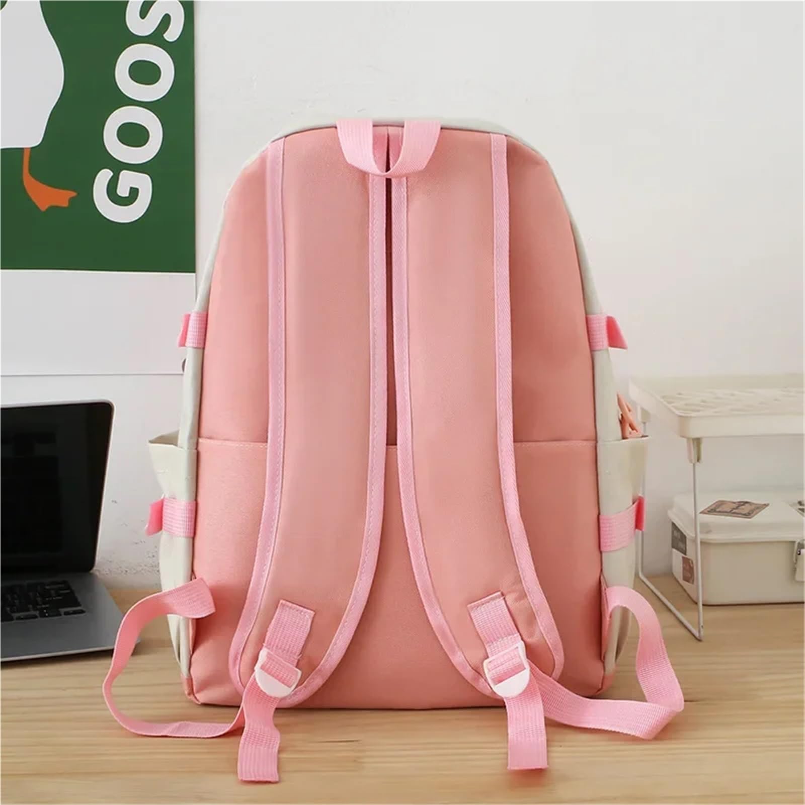 YZSMYY 5-częściowy zestaw płóciennych plecaków blokowych, torba podróżna Bookbag dla uczniów gimnazjum o dużej pojemności(Purple)