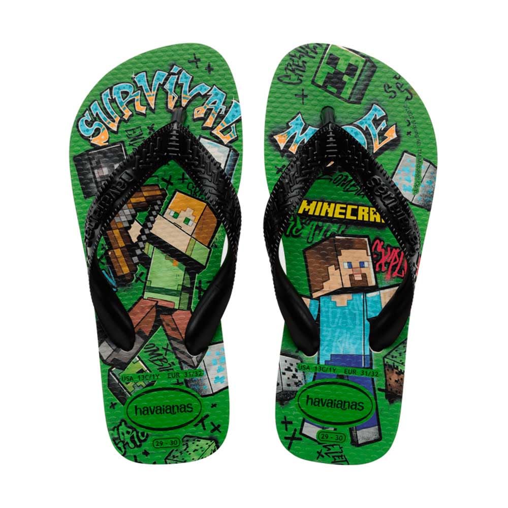 Havaianas Kids Minecraft Boys FlipFlop Beige 10/11 UK Child
