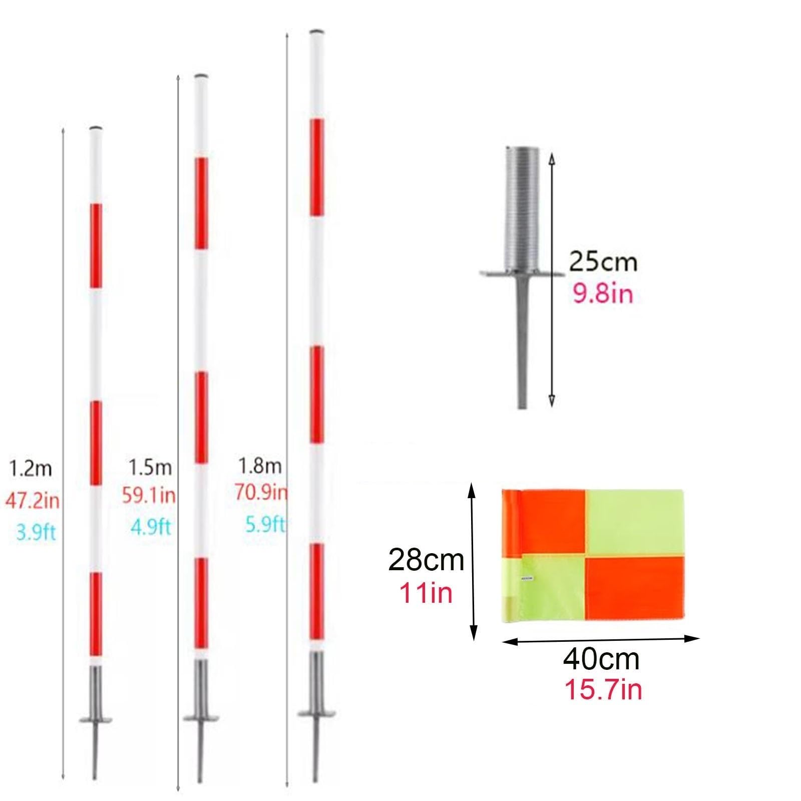 Postes de entrenamiento de fútbol con base, 1,2/1,5/1,8 m de altura Postes de agilidad para entrenamiento de slalom, utilizados para ejercicios de agilidad y marcadores de campo, equipo de entrenamien
