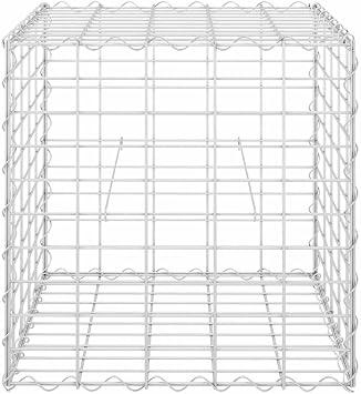 Steel Wire Cube Gabion Raised Bed Planter Box 19.7x19.7x19.7 Inch Outdoor Garden Flower Beds Sturdy Welded Mesh with Cover