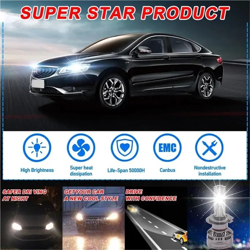 2 SZTUK 130 W H7 H11 H4 Reflektor 18000 LM H1 9005 9006 9012 LED Światła przeciwmgielne H4 Żarówki samochodowe(9012(HIR2))