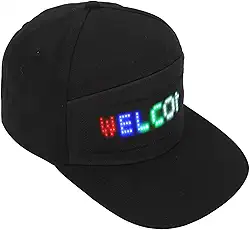 Boné inteligente de LED, boné de LED colorido, editável, programável para bar