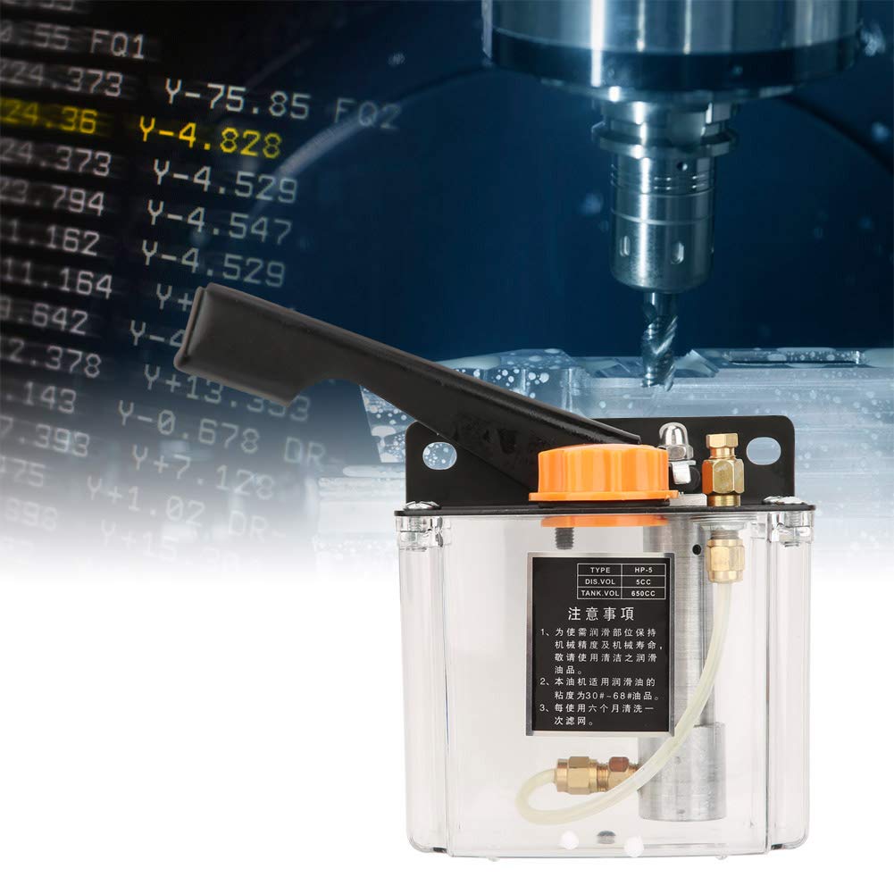 Pompa di lubrificazione manuale, pompa di lubrificazione a mano sinistra -5L 650CC per macchine utensili CNC, centro di lavoro, linea di produzione