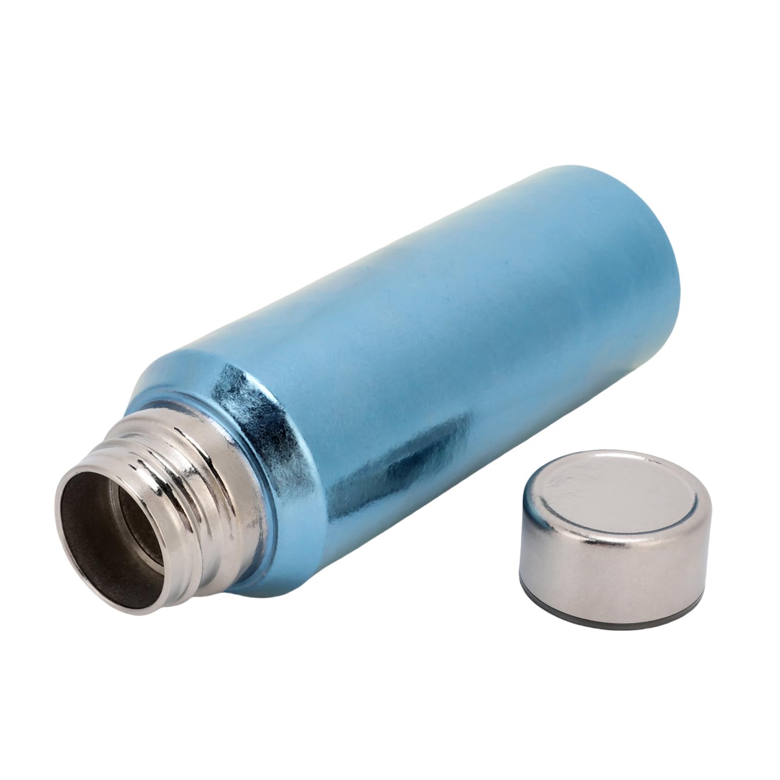Changor Borraccia da Viaggio Isolata, Leggera da 500 Ml (Blu) | Materiale in titanio , design sottovuoto a doppio strato, nessuna perdita, tazza multiuso, uso esterno