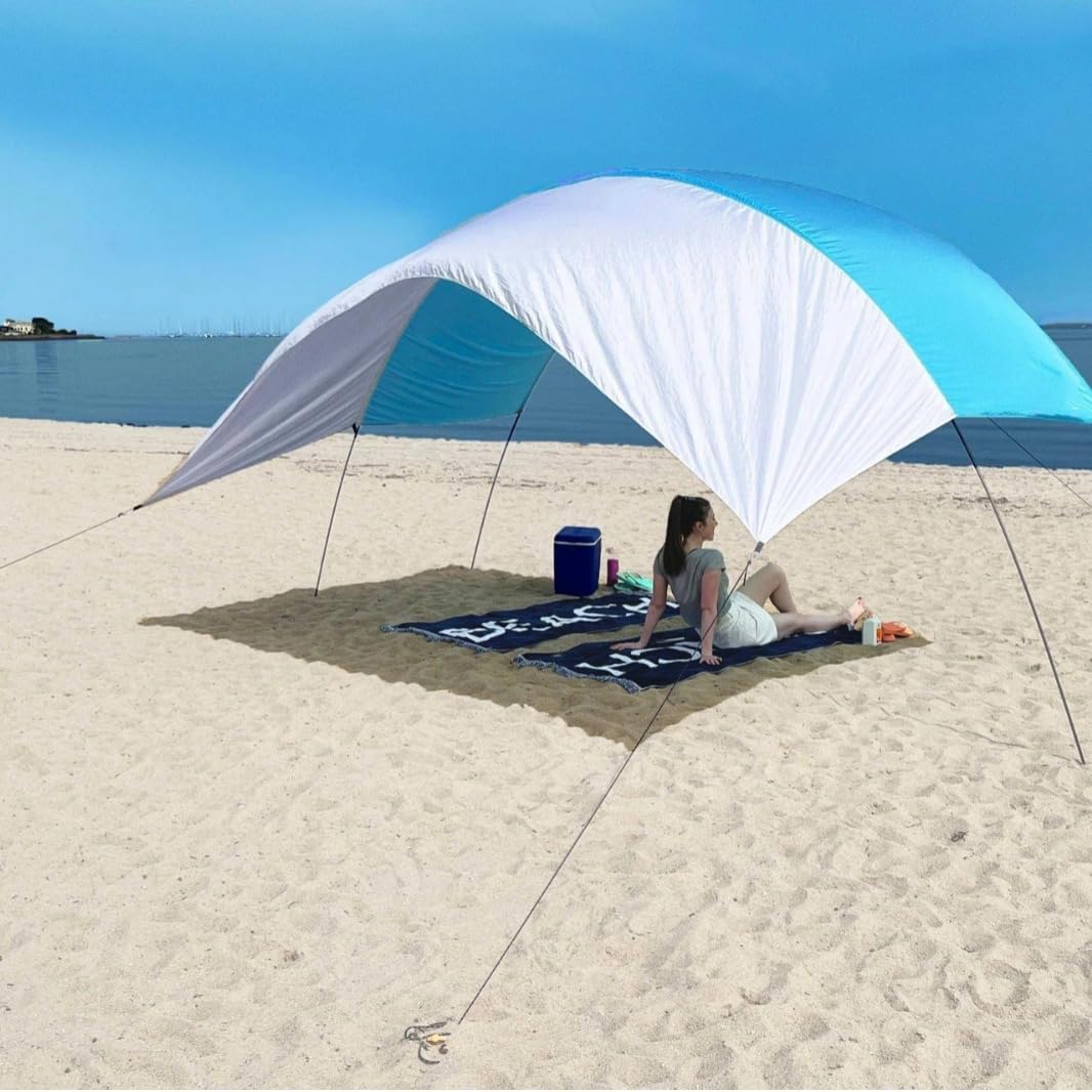 Auvent de Tente de Plage Pop-up, abri Solaire Portable, avec Protection UPF50+, idéal pour la pêche, la randonnée et Le Camping