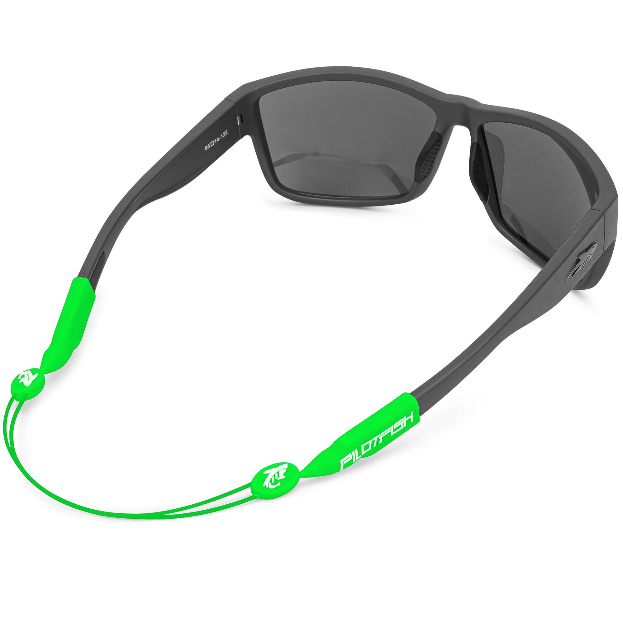 Pilotfish No Tail Adjustable Eyewear Retainer Cable Strap: Sunglasses, Eyeglasses, Glasses (14 Inch, Lime Green)