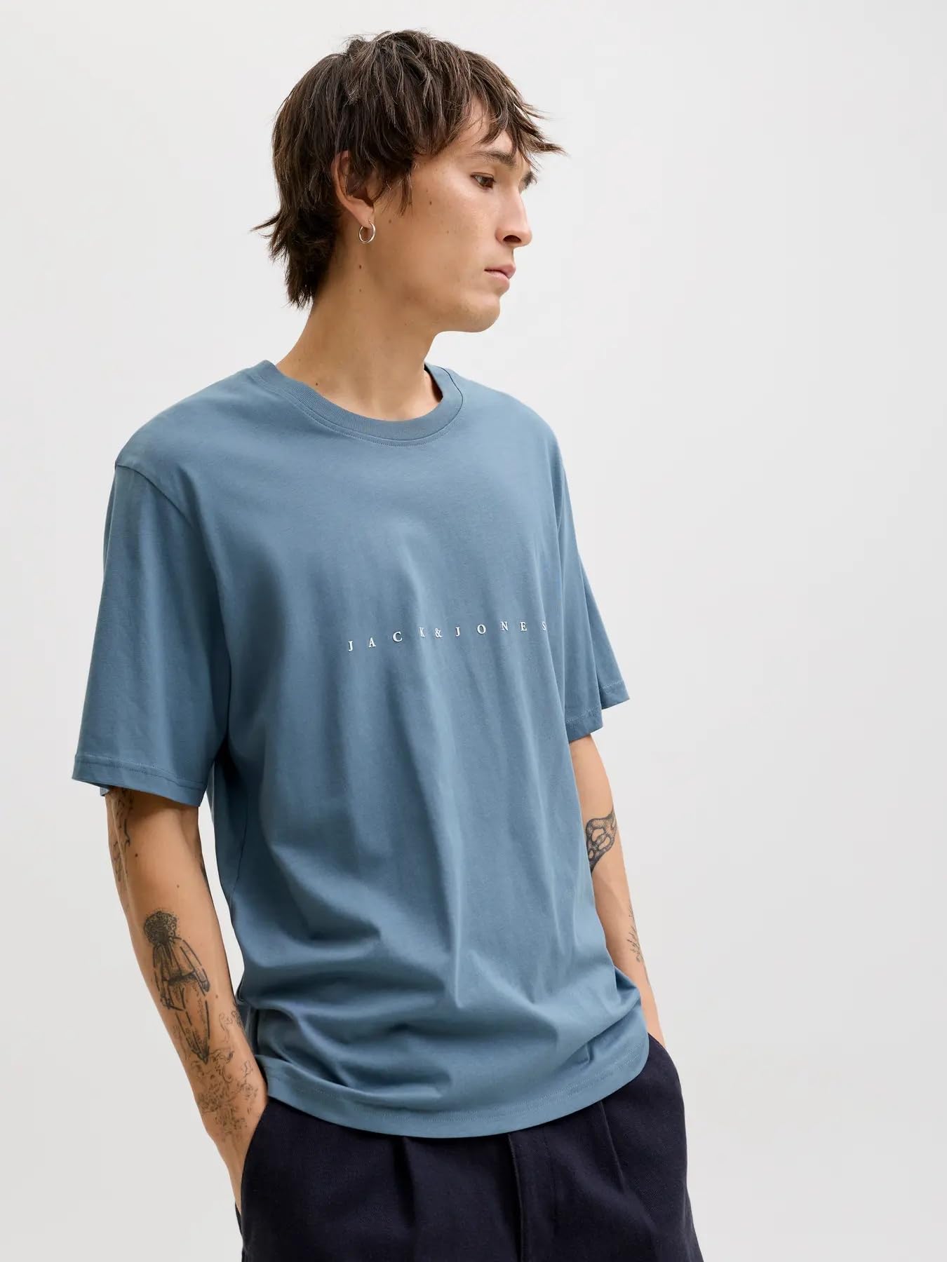 JACK & JONES Camiseta para Hombre con Logo, L