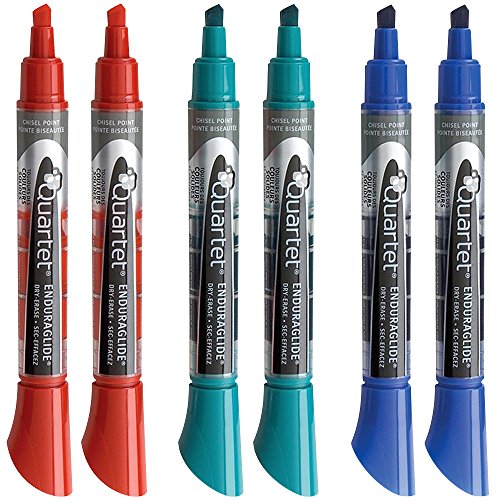 Quartet Dry Erase Markers, Chisel Tip, BOLD COLOR, EnduraGlide Whiteboard / White Board Markers, Assorted Primary Colors, 12-Pack (5001-SECR)