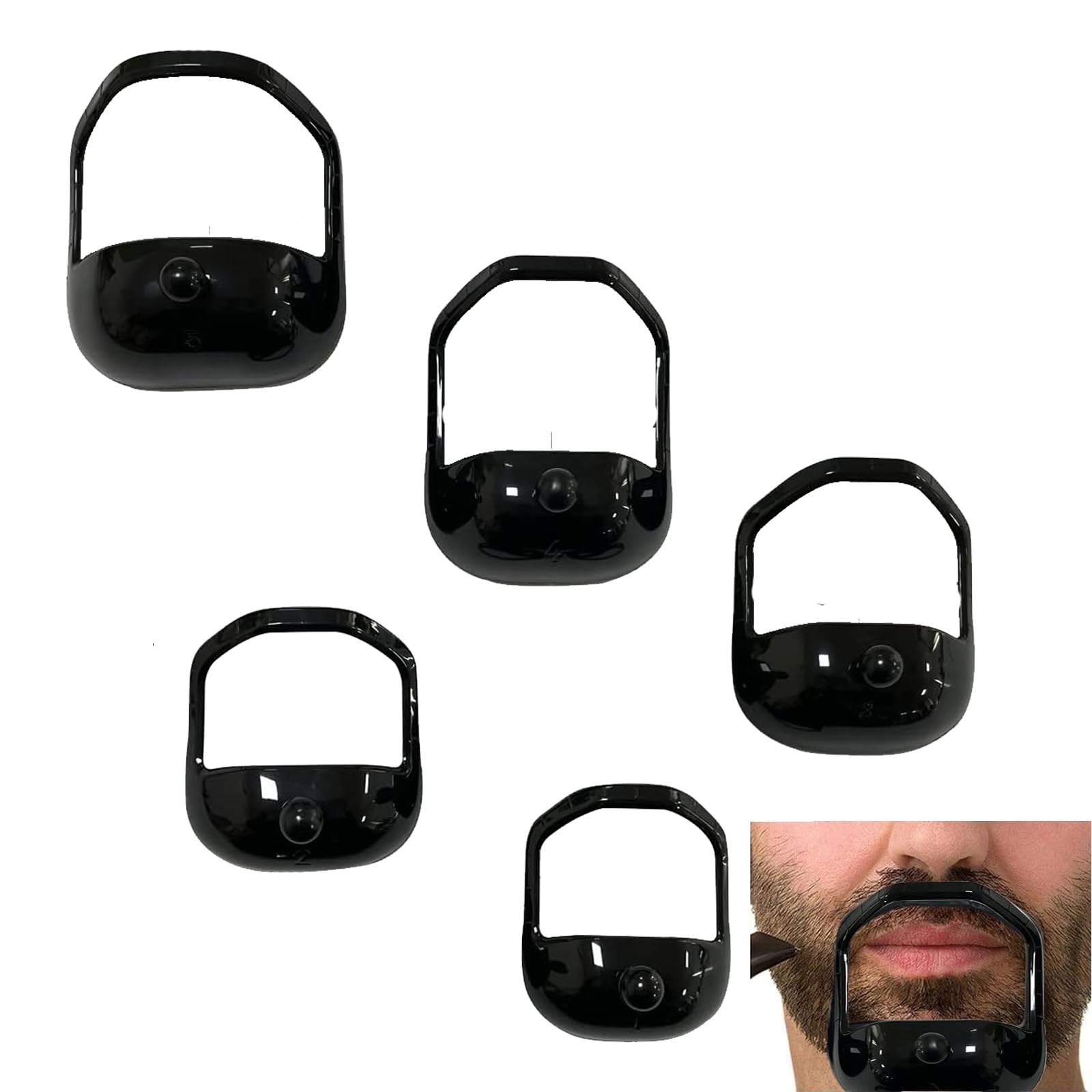 5 Pezzi modelli da barba per pizzetto Pizzetto Trimmer Modello Modello per Lo Styling Della Barba per il Taglio Simmetrico Della Barba da Uomo
