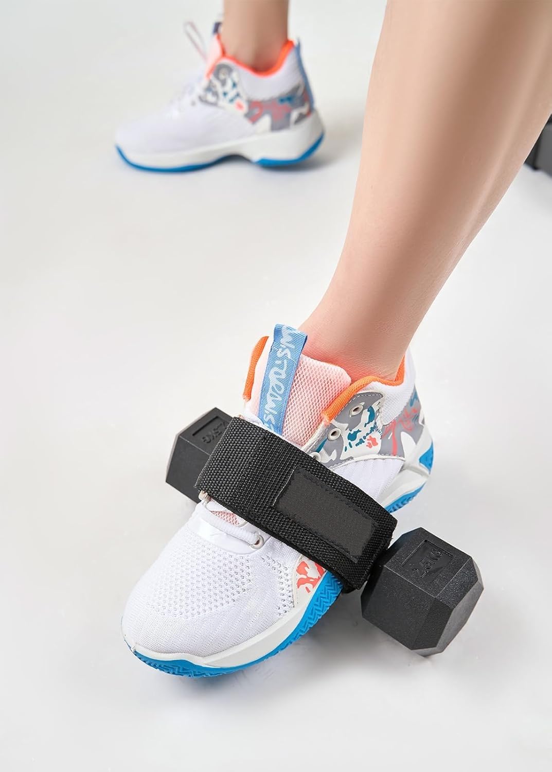 Leosportz Adjustable Dumbbell Foot Attachment Strap | Leg Strength Training Support | Ankle Strap for Foot, Leg, Glute Exercise | Dumbell Attachment for Men and Women (Black) 1