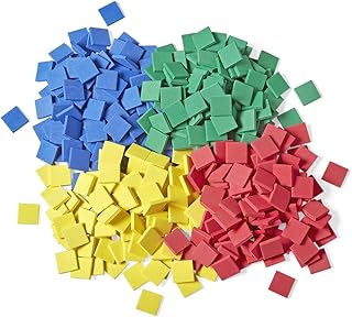 hand2mind Foam Square Color Tiles, Color Sorting, Math Counters for Kids, Counting Manipulatives, Colored Foam Squares, Math Manipulatives, Bingo Chips, Game Tokens, Tiles Learning (Set of 400)