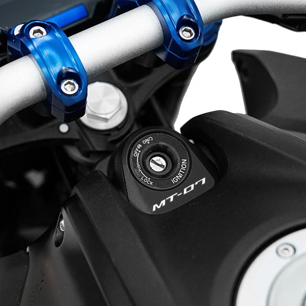 Compatible con MT 07 MT07 MT-07 FZ07 2025 2026 Accesorio para motocicleta Bloqueo de encendido Cubierta decorativa Anillo de cerradura de llave Cubierta protectora (Negro)