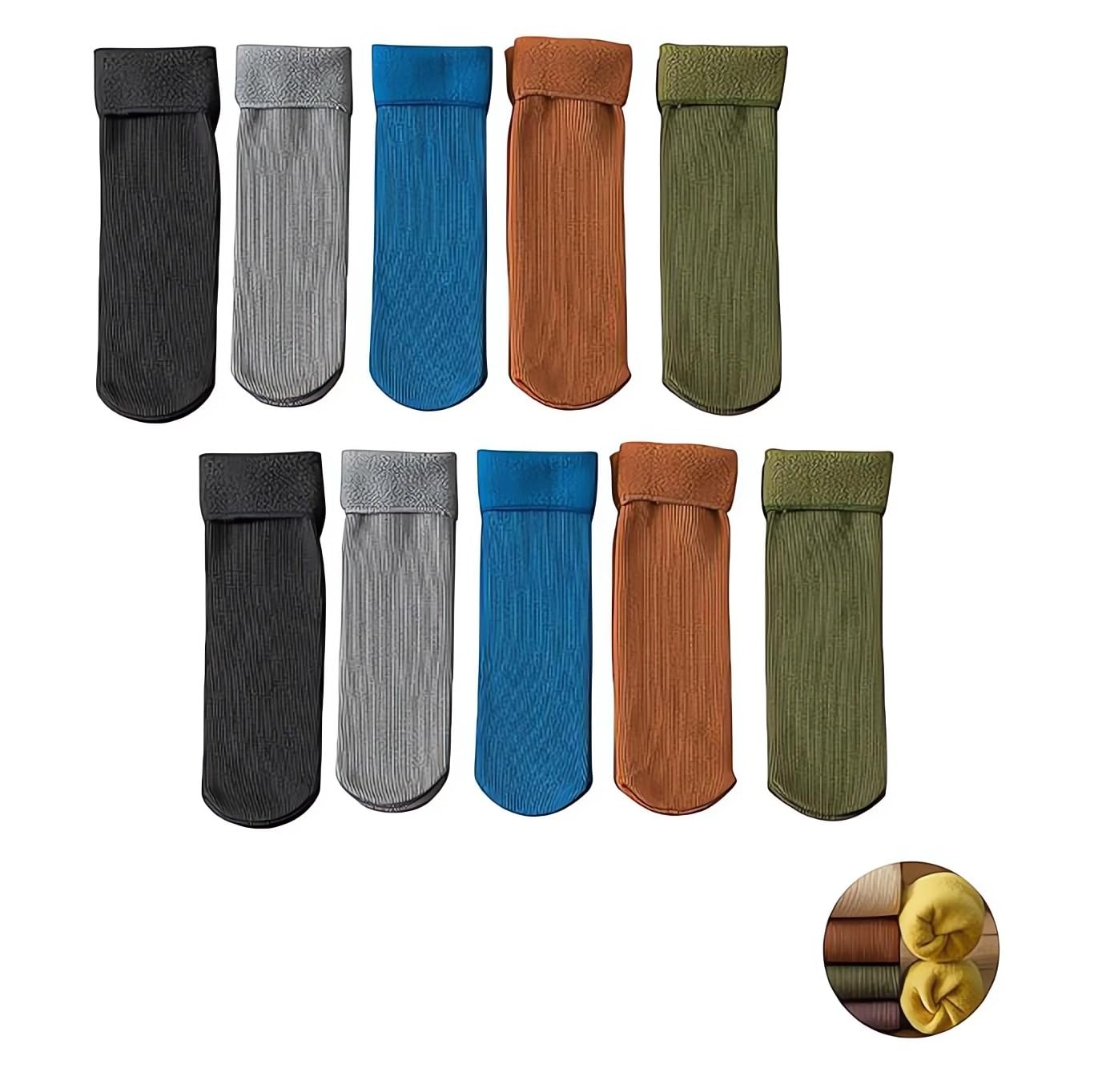 KIASRZN Manlira Socks for Women, Ultra-Soft Velvet Slim Thermal Socks (10 pairs D,one size)