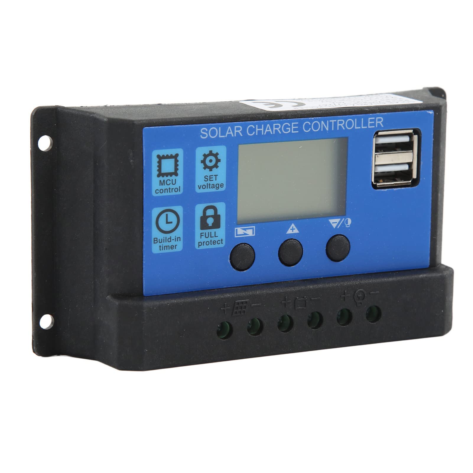CHICIRIS Pannello Solare Monocristallino 30W 18V con Kit Controller per | Laminazione PET e Silicio Monocristallino, Alta Efficienza, Controller Display LCD, 50 A, 12 V/24 V Automatico, Protezione