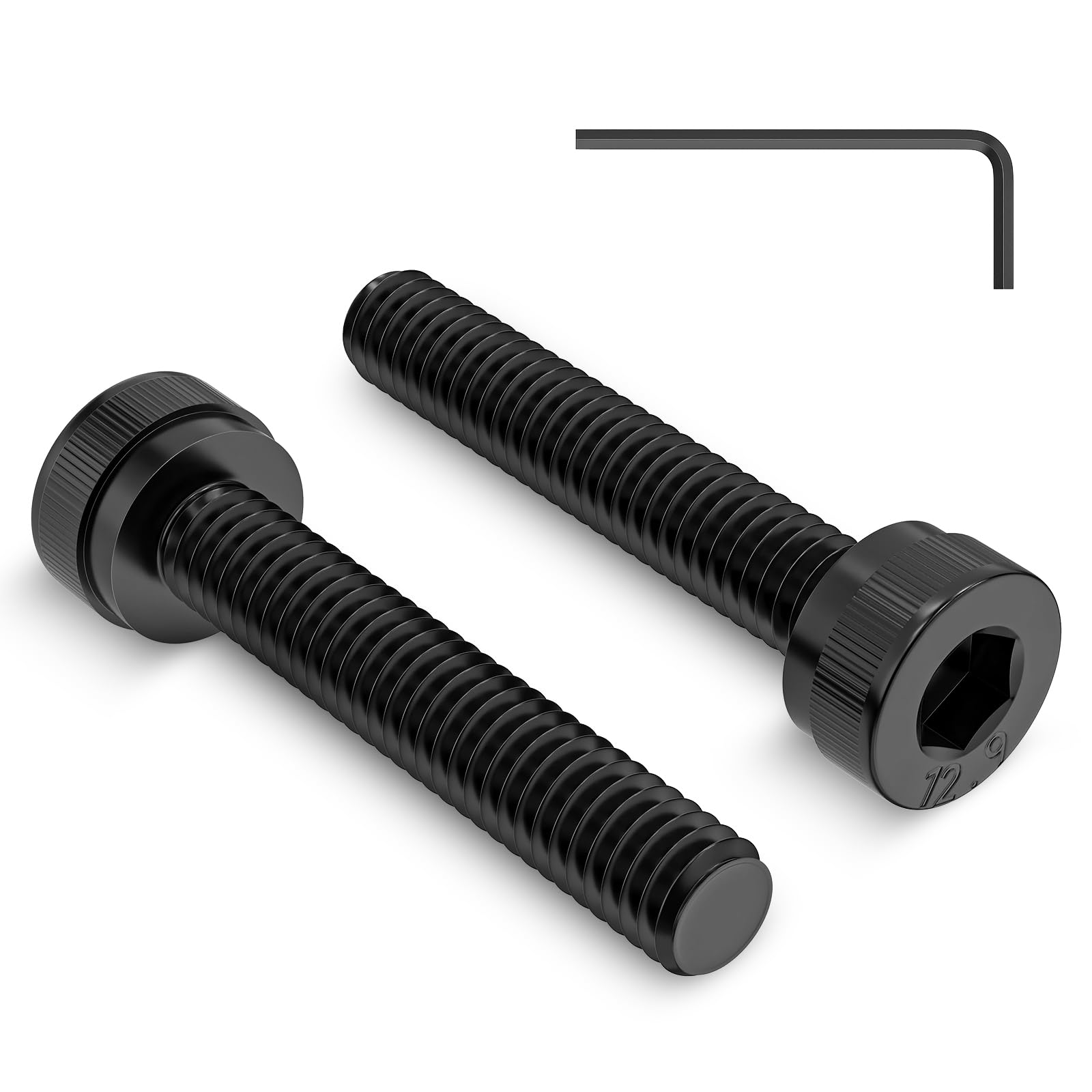 120 Stück M3 x 16 mm Schrauben, Zylinderschrauben mit Innensechskant, M3 Schrauben Schwarz Kohlenstoffstahl Zylinderkopfschrauben, Inbusschrauben Vollgewinde mit Schlüssel