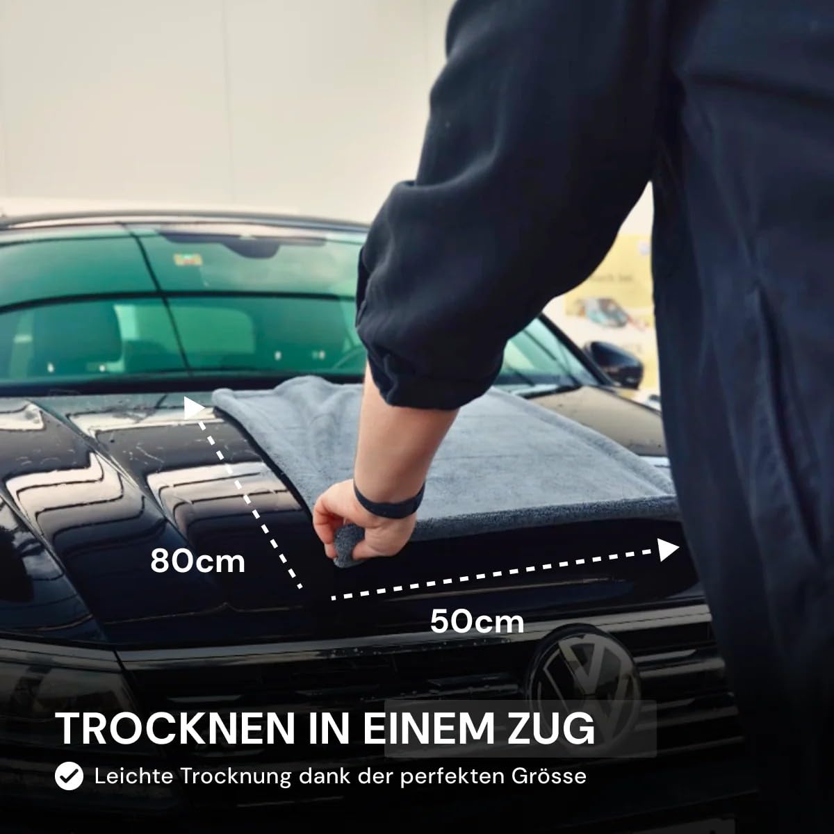 Mam AntiDirt DryWelly Hochwertiges Trockenreinigungstuch, Extrem Saugfähig, Streifenfreies Polieren Für Die Autopflege (50 * 80cm 2 Seite)
