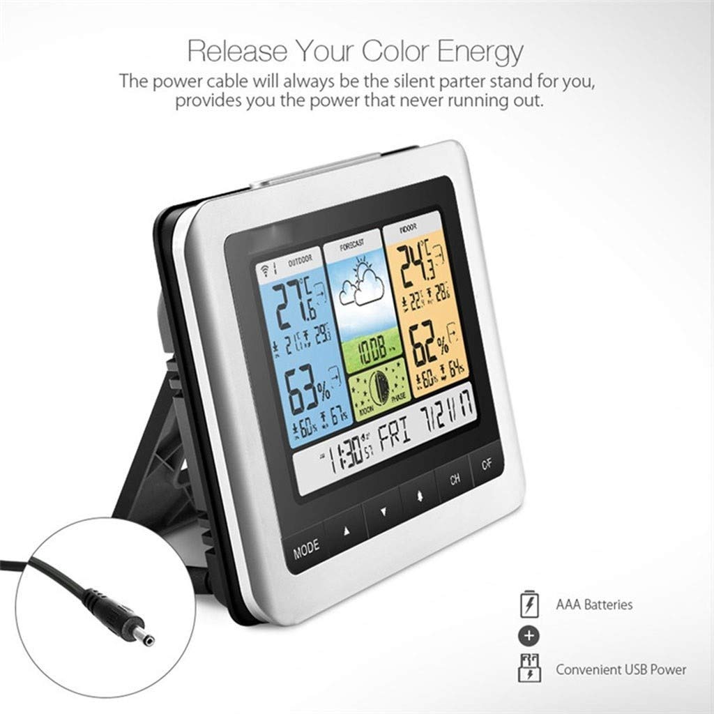 Schermo a Colori Temperatura Weather Clock Famiglia e Tester di umidità di Calendario Allarme Termometro elettronico e igrometro
