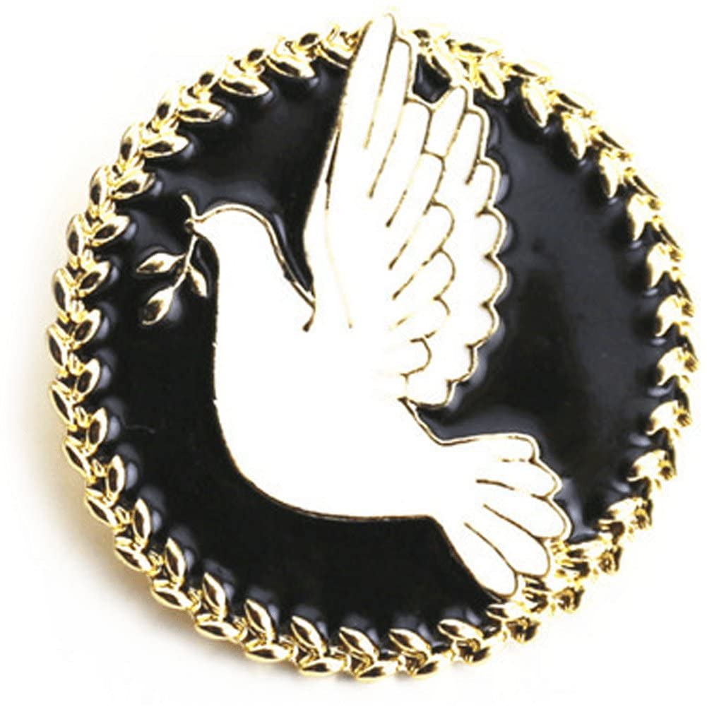 Casiler Men's Black Lapel Pin Peace Doves Punk Alloy Brooch Pin Badges Brooch Clothes Collar Pin For Wo Jewelry