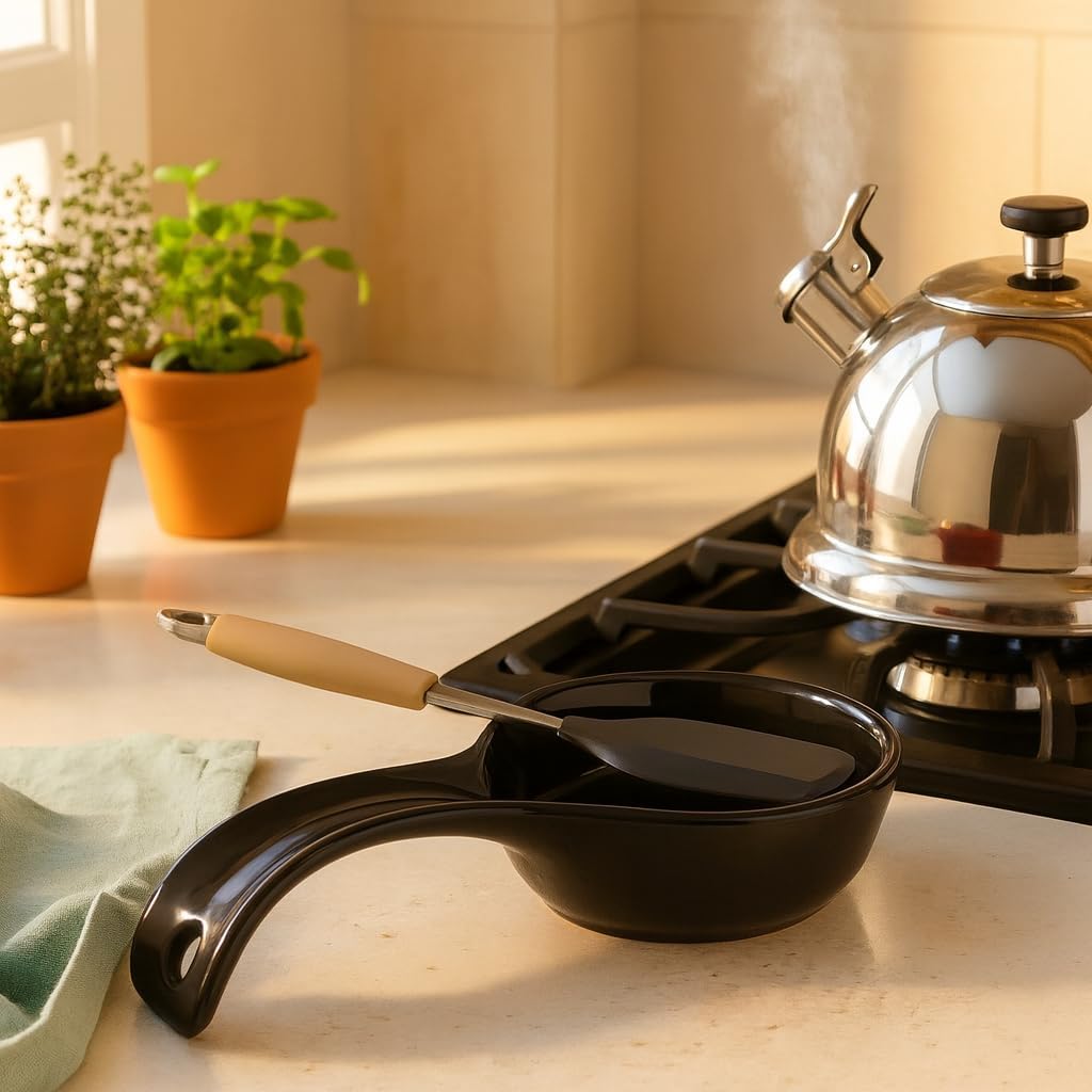 Calypso Basics by Reston Lloyd Spoon Rest, Black, 3.9 x 7.75 image 3