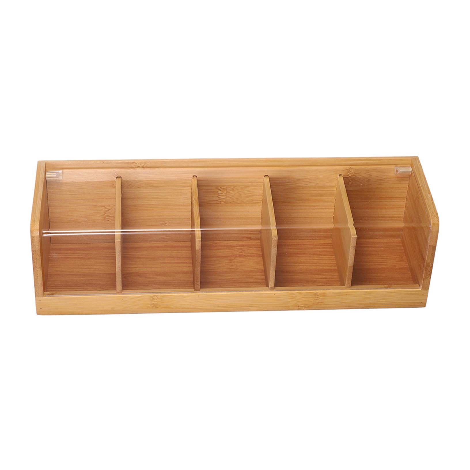 COLLBATH Caja de Bolsitas de Té de 5 Compartimentos en Bambú con Tapa