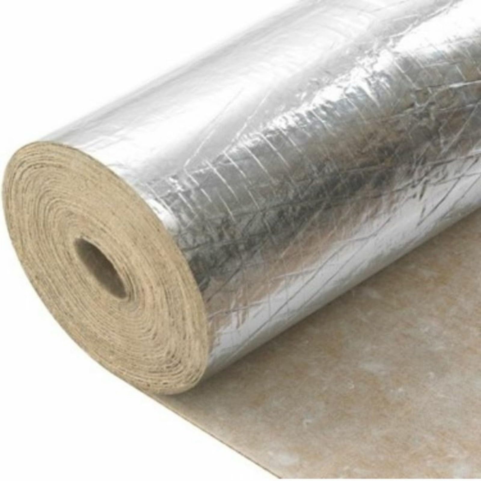 2mm Rubber with Silver Foil Underlay Wood Flooring & Laminate Underlay with Damp Proof Membrane Covers 40m² (4 x Rolls)
