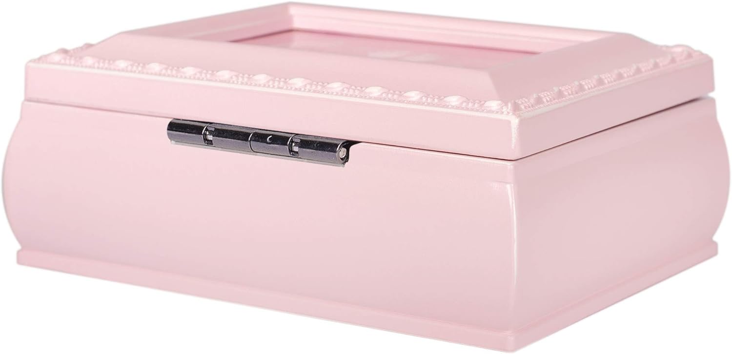 Loves Me This I Know Pink Rope Trim 4.5 x 3.5 Tiny Square Jewelry Keepsake Box