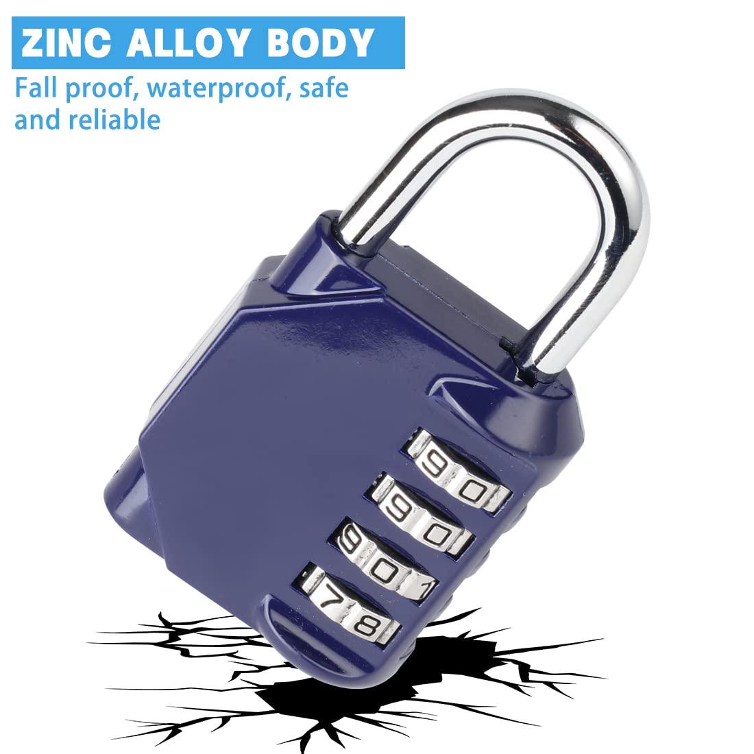 Cadenas à Combinaison FOBOZONE 4 Chiffres - Lot De 2, Étanches, Réinitialisables - Pour Casier, Portail