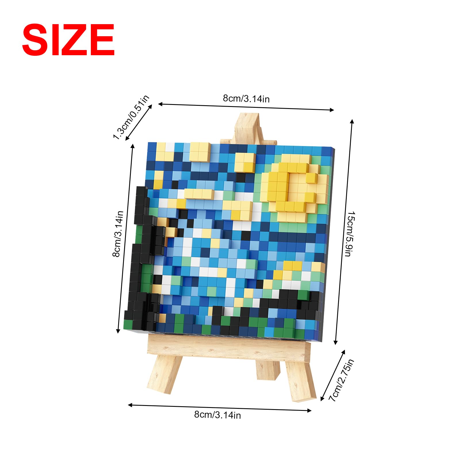 NOOLY World Famous Painting Mini Building Block Set for Home and Office Decoration WKLJM-03 (The Starry Night) 6742 - Image 2
