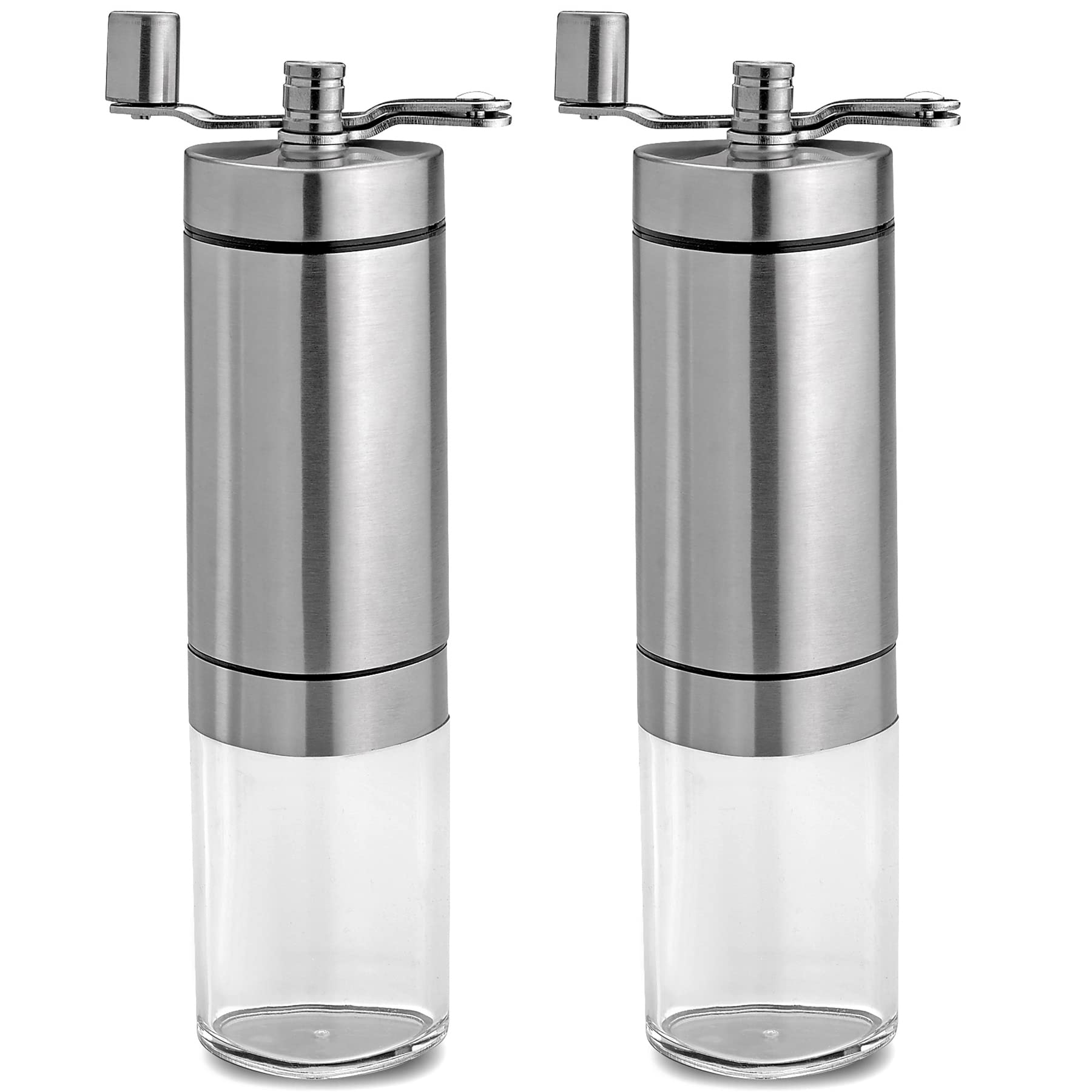 Pill Grinder - 2 Pack Pro Manual Pill Crusher and Cutter Crush, Grind Multiple Pills and Tablets to Fine Powder Use for Seniors, Feeding Tubes, Kids or Dogs, Cats, & Pets, Stainless Steel